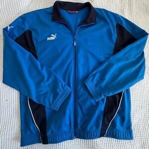 Puma Men's Vibrant Blue and Black Windbreaker
